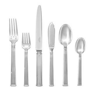 Appraisal: A French Silver-Plate Flatware Service Christofle ParisTriade pattern comprising dinner