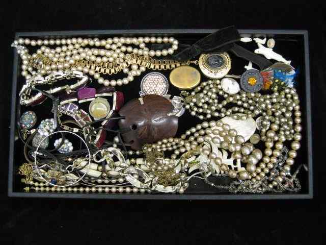 Appraisal: Tray Lot of Estate Costume Jewelry sterling beads bracelets pendants