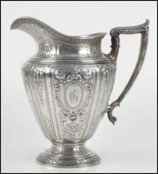 Appraisal: GORHAM STERLING SILVER WATER PITCHER Maintenon pattern Bearing an engarved