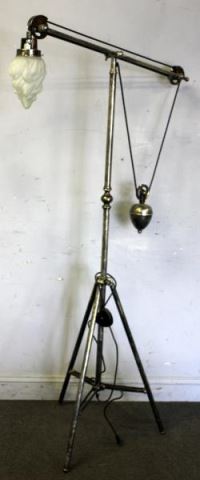 Appraisal: Industrial Style Counter Balance Floor Lamp From a Harrison NY