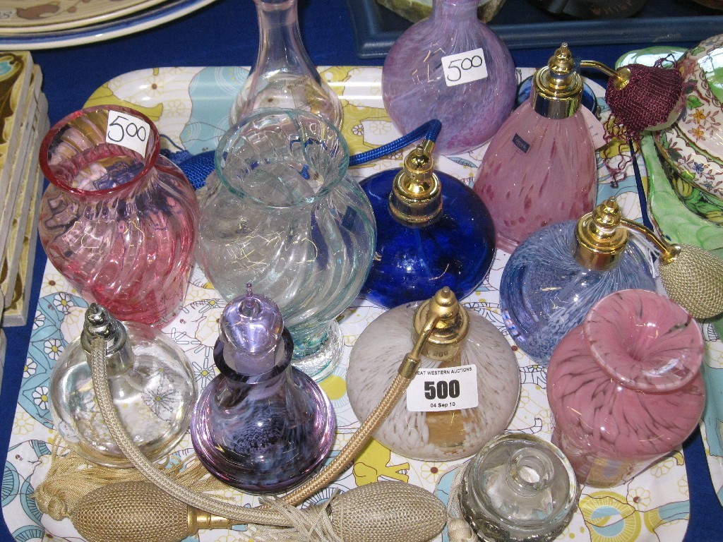 Appraisal: Tray lot of assorted glassware - Caithness scent bottles Mdina