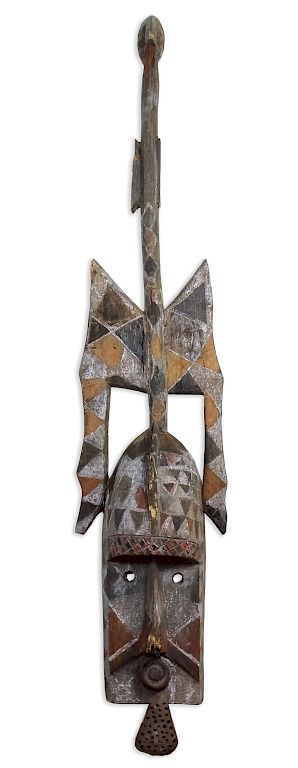 Appraisal: Large Carved African Wood Ceremonial Tribal Mask Hand carved wood