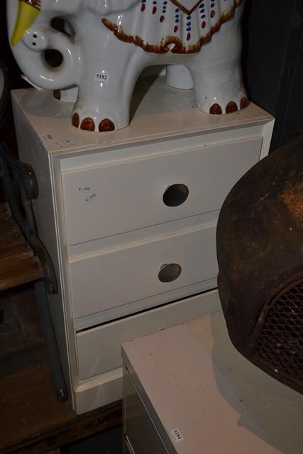 Appraisal: A PAIR OF WHITE CANE ARMCHAIRS AND WHITE PAINTED CHEST