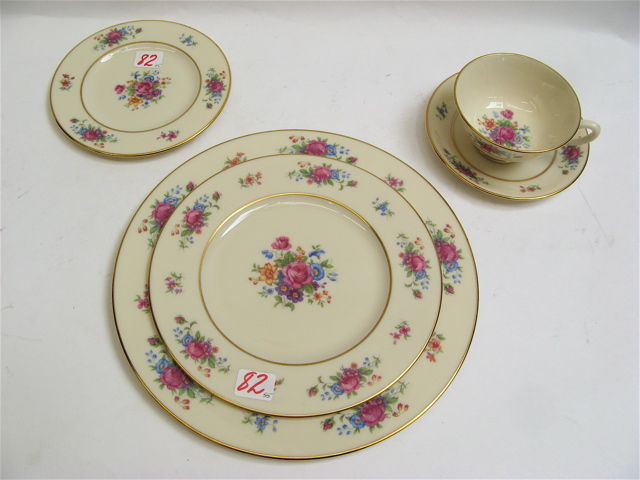 Appraisal: LENOX PIECE FINE CHINA SET Lenox Rose pattern gold banded