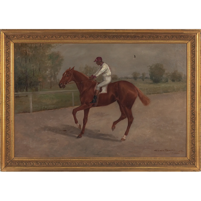 Appraisal: Gean Smith American - ''Jockey on Horseback '' oil on