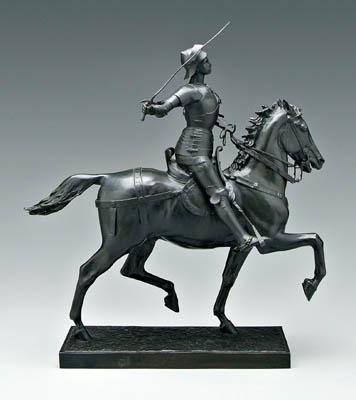 Appraisal: Bronze after Paul Dubois French - quot Jeanne d Arc