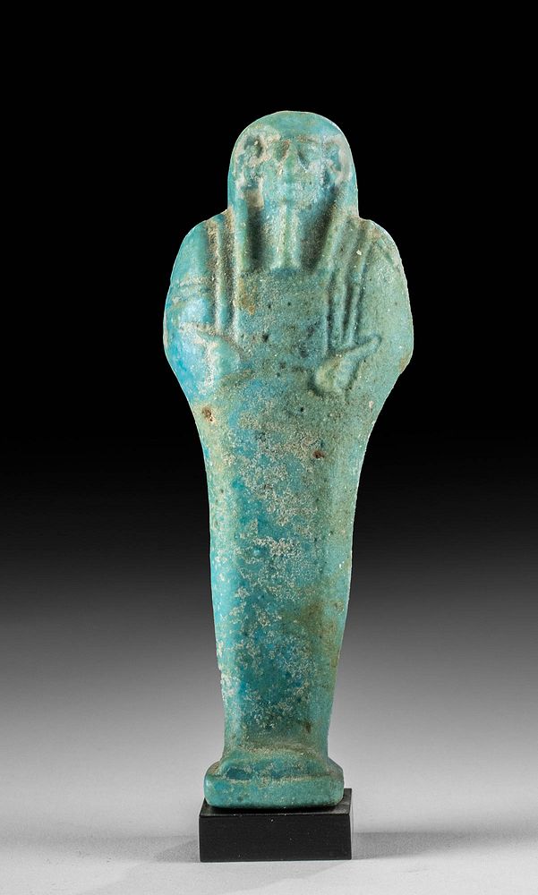 Appraisal: Egyptian th Dynasty Glazed Faience Ushabti Egypt Late Dynastic Period