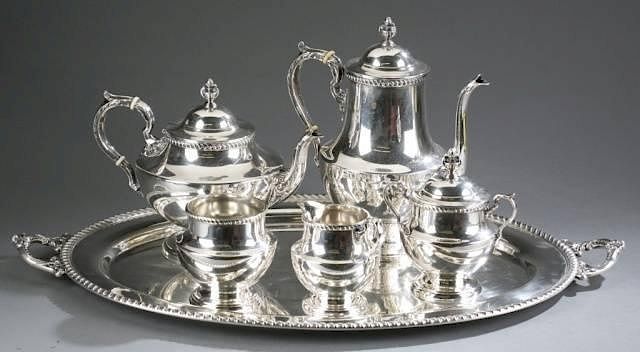 Appraisal: Poole Silver Co pcs Sterling tea service c A piece