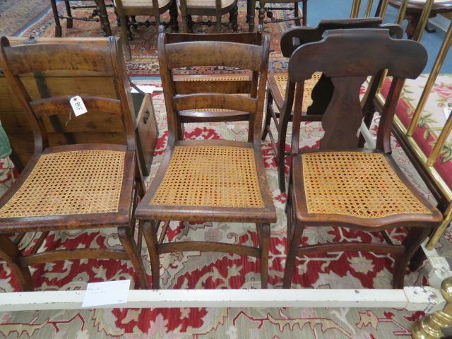 Appraisal: Antique Chairs cane seats th Century