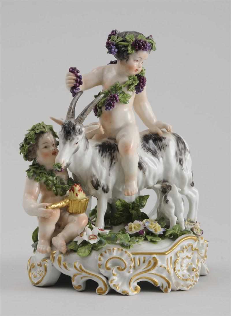 Appraisal: MEISSEN PORCELAIN GROUP With canceled crossed sword mark impressed modeled