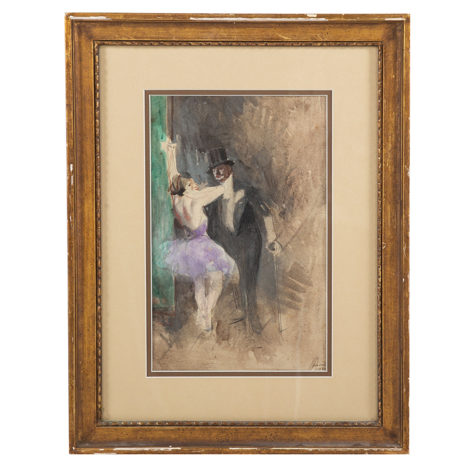 Appraisal: JEAN-LOUIS FORAIN THE BALLET WATERCOLOR French - Watercolor signed and