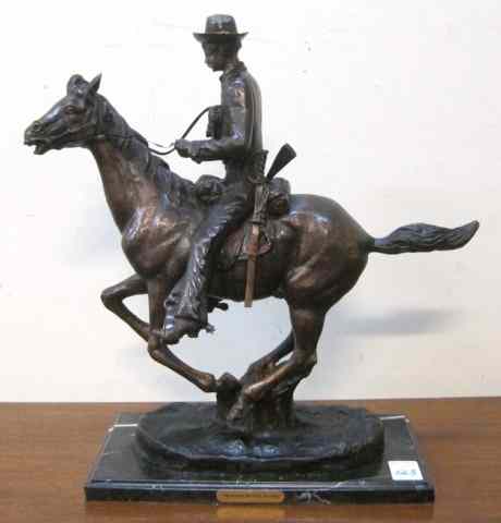 Appraisal: AFTER FREDERIC REMINGTON American - ''Trooper of the Plains ''