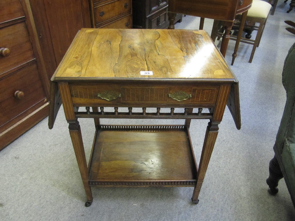 Appraisal: Victorian rosewood two tier table with drop flaps