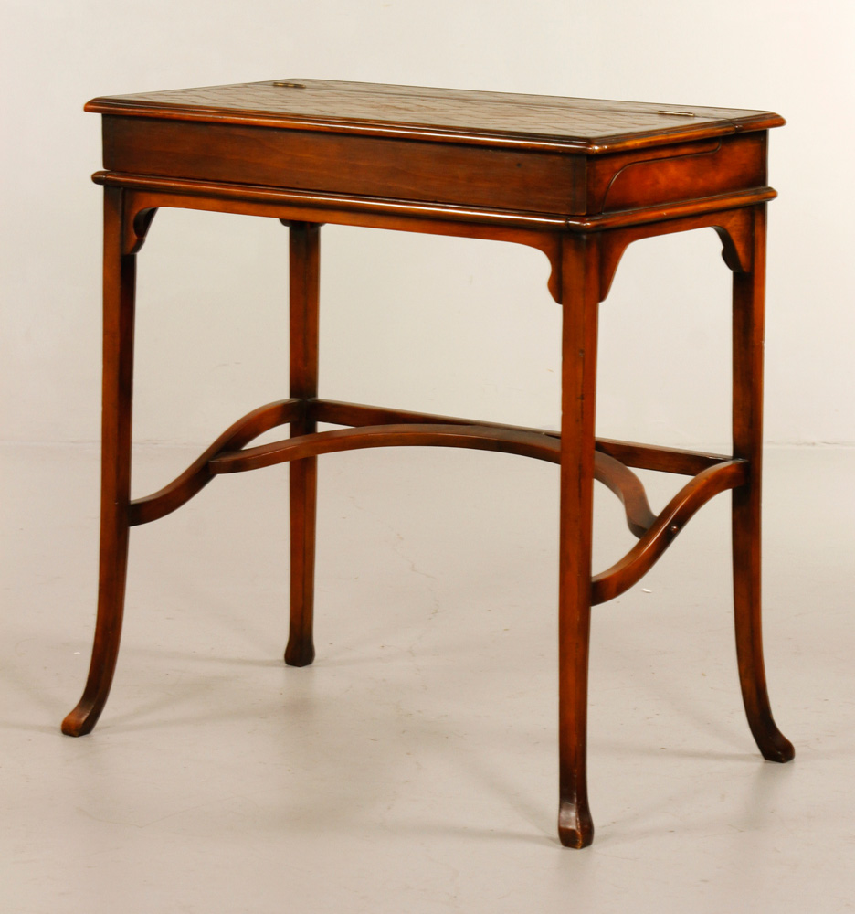 Appraisal: - English Writing Desk English writing desk with tooled leather