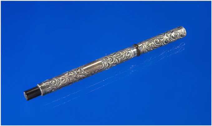 Appraisal: English Silver Overlay Eyedropper with over and underfeed Hallmarked AB