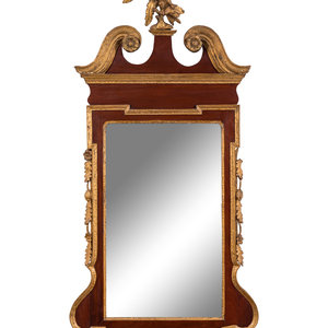 Appraisal: A George II Parcel Gilt Mahogany Mirror by Thomas Aldersey