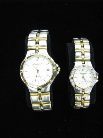 Appraisal: Men's and lady's Gruen watches both stainless and gold vermeil