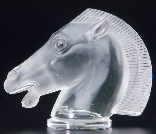 Appraisal: R LALIQUE Mascot hood ornament Longchamp A clear and frosted