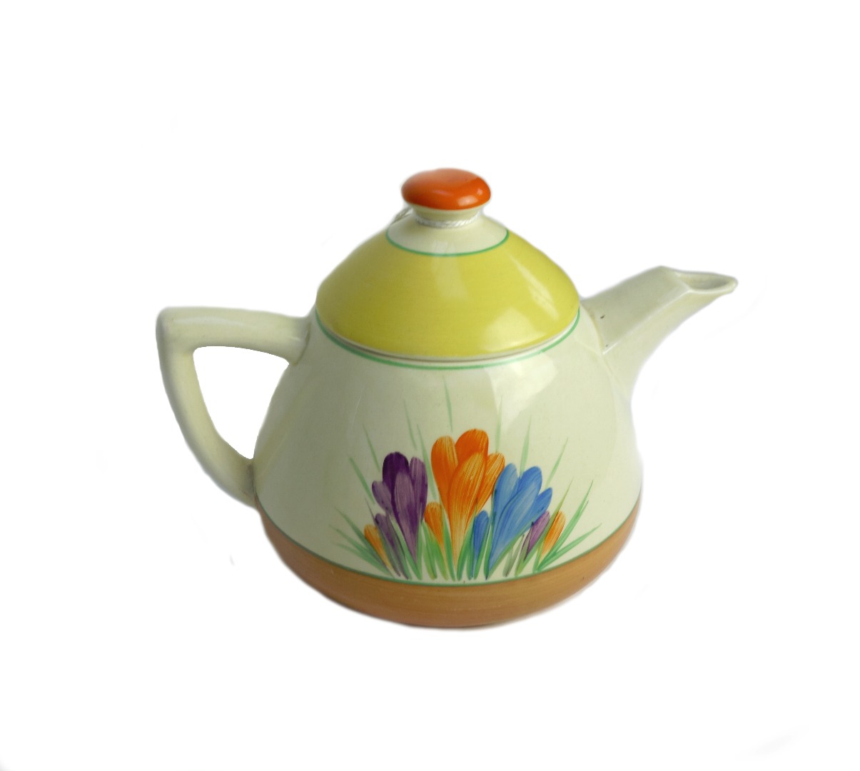 Appraisal: A Clarice Cliff teapot and cover of Lynton shape circa