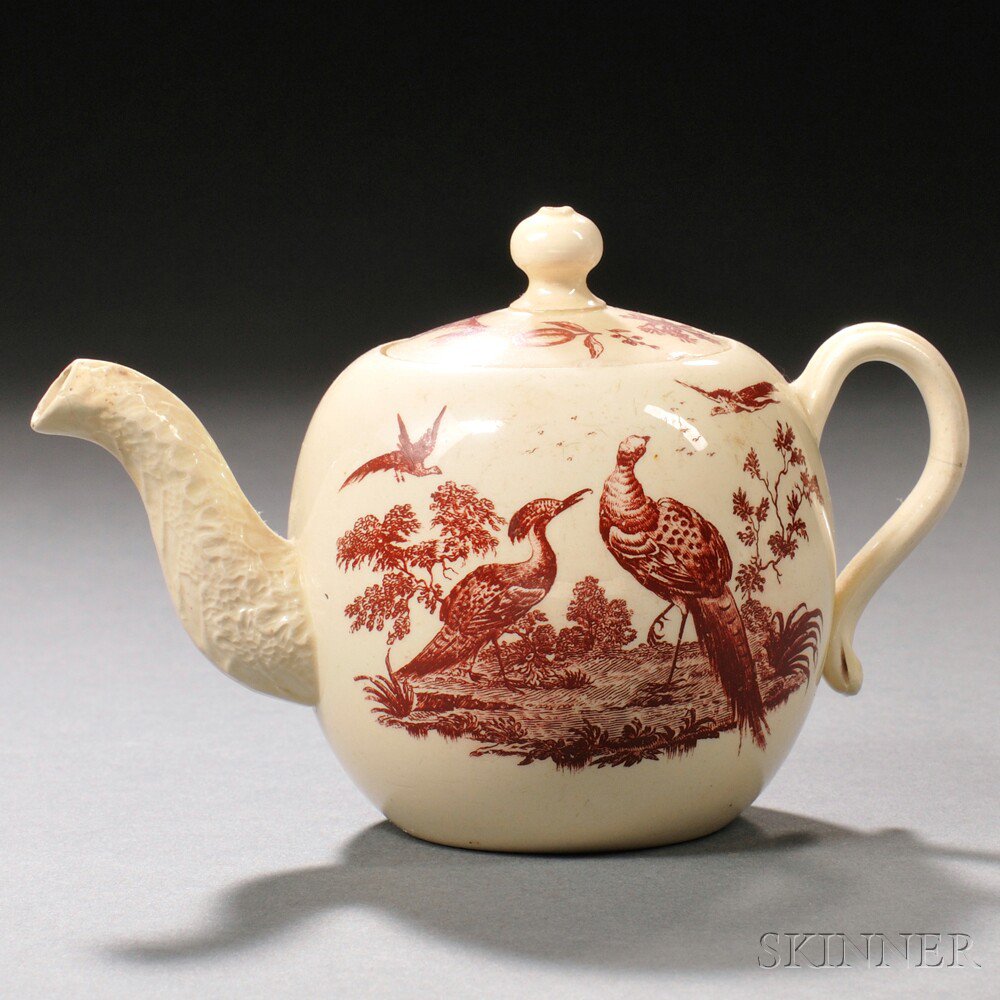 Appraisal: Staffordshire Cream-colored Earthenware Teapot and Cover England c probably Wedgwood