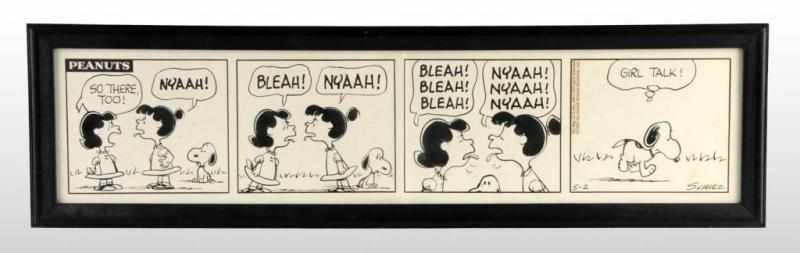 Appraisal: Charles Schulz Peanuts Daily Comic Strip Description Original Charles Schulz