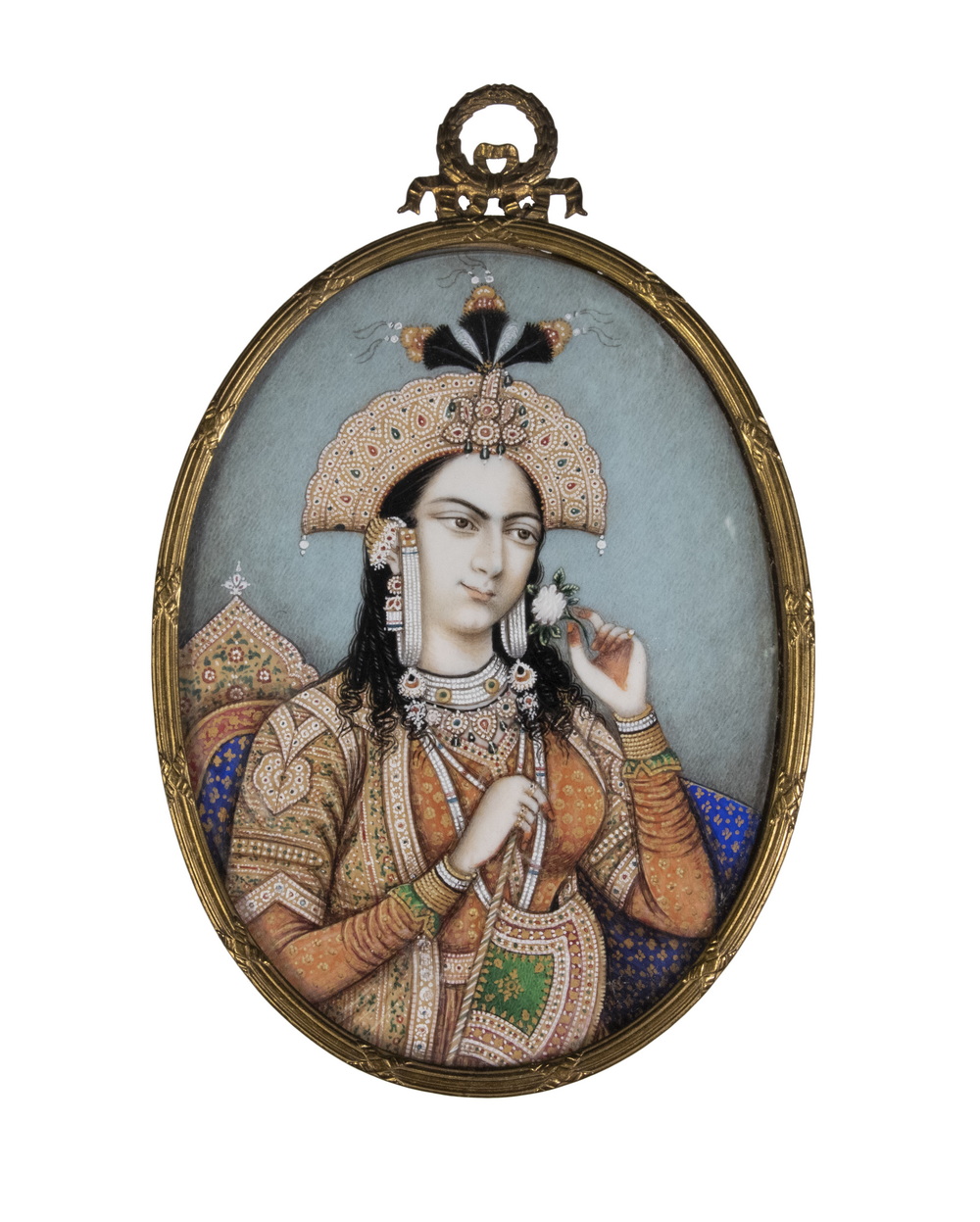 Appraisal: TH C INDIAN MINIATURE PORTRAIT OF EMPRESS MUMTAZ MAHAL Portrait