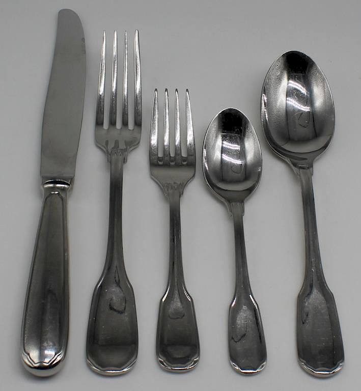 Appraisal: STAINLESS Pcs Christofle Touraine Flatware for Christofle Touraine stainless steel