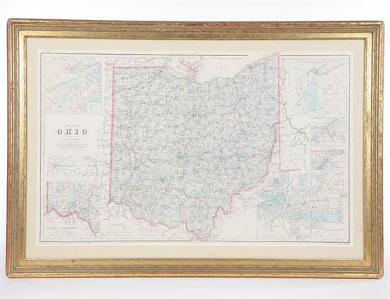 Appraisal: MAP OF OHIO By Frank A Gray Colored and detailed