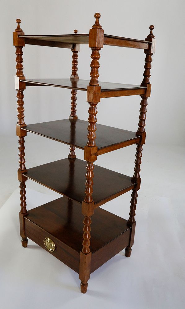 Appraisal: th c Mahogany Etagere with One Drawer th Century Mahogany