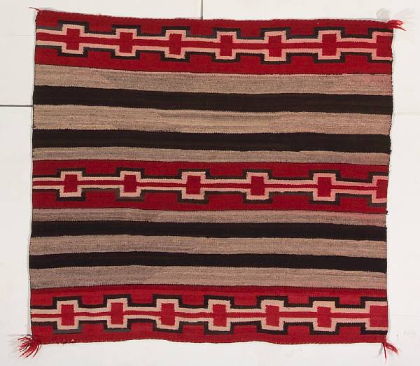 Appraisal: A Navajo chief's design weaving The variant pattern with three