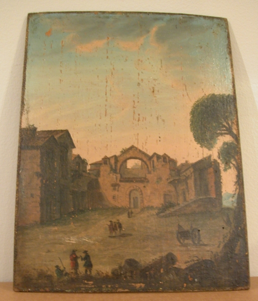 Appraisal: Italian School th Century Style Town Square Unsigned Unsigned Oil