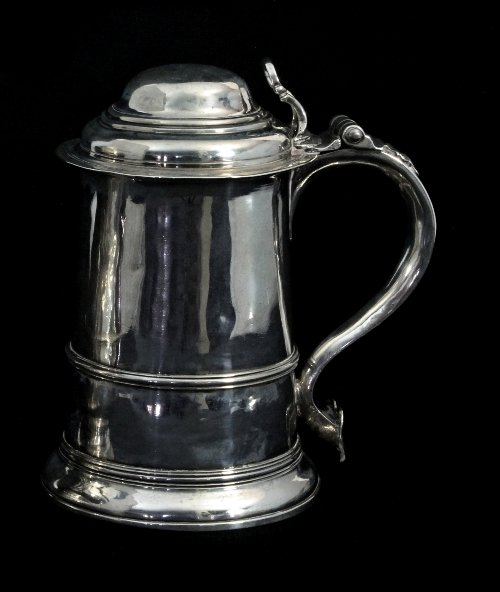 Appraisal: A George III silver tankard Louis Black London the domed