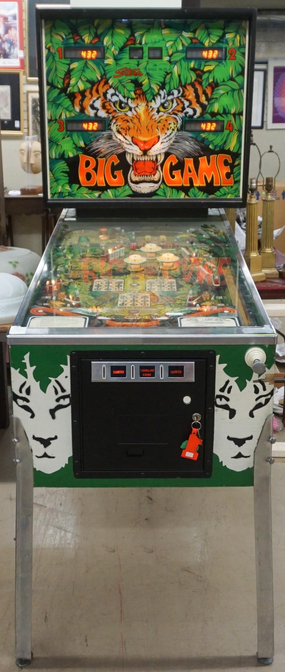 Appraisal: STERN BIG GAME PINBALL MACHINE X X IN X X