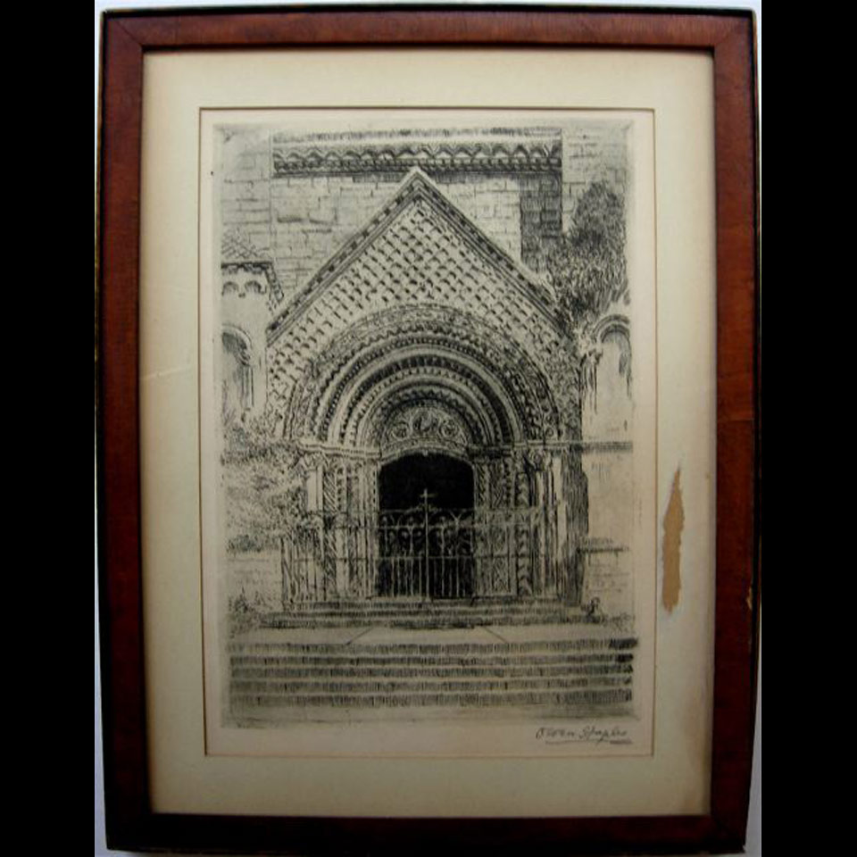 Appraisal: OWEN STAPLES - CANADIAN UNIVERSITY OF TORONTO DOORWAY ETCHING Sight