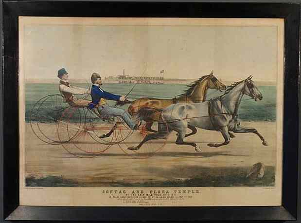 Appraisal: N Currier horseracing print Sontag and Flora Temple x