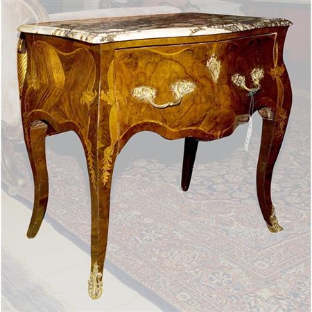 Appraisal: Continental Rococo Gilt-Bronze Mounted Walnut and Marquetry Commode Estimate -