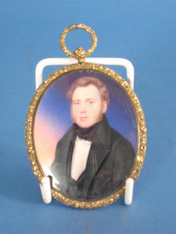 Appraisal: THOMAS FOX Portrait miniature of a Man half-length wearing a