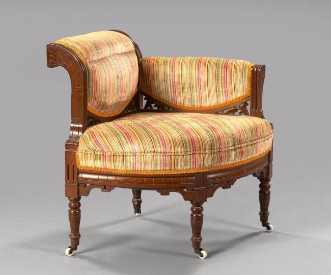 Appraisal: American Eastlake Walnut Corner Chair fourth quarter th century the