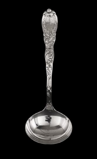 Appraisal: Tiffany Co Chrysanthemum -Pattern Sterling Silver Soup Ladle the pattern