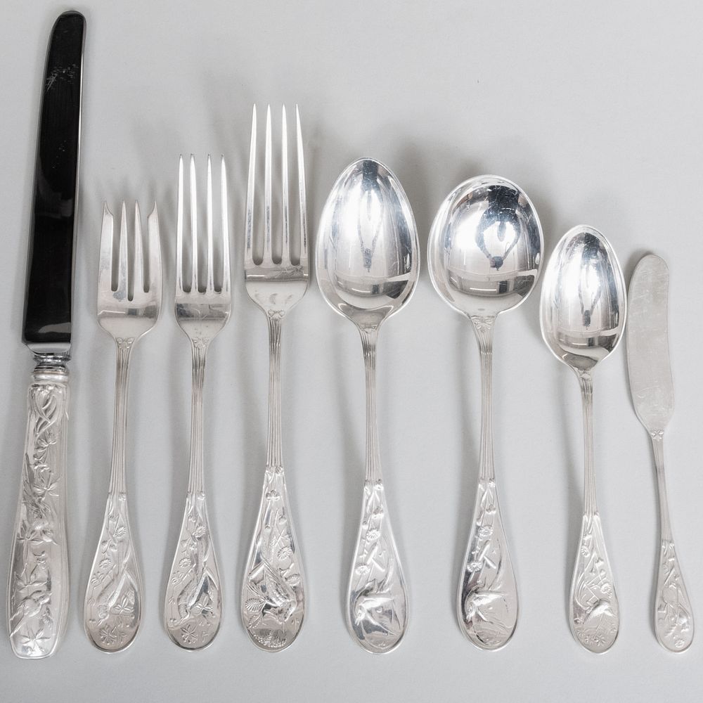 Appraisal: Tiffany Co Silver Flatware in the 'Audubon' Pattern Marked 'Sterling'