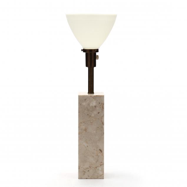 Appraisal: NESSEN MID-CENTURY MODERN MARBLE LAMP New York s design by