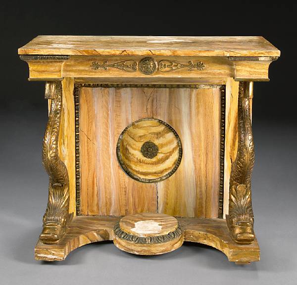 Appraisal: An Italian Neoclassical parcel gilt and faux marble console table