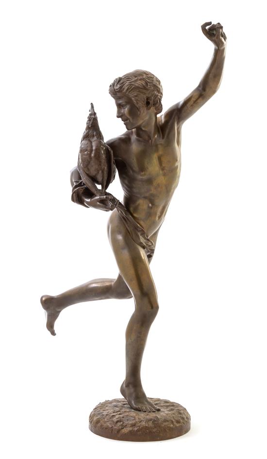 Appraisal: Sale Lot A French Bronze Figure jean alexandre joseph falguiere