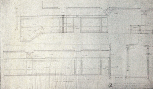 Appraisal: LOUIS H SULLIVAN Elevations of trim in restaurant Schlesinger and