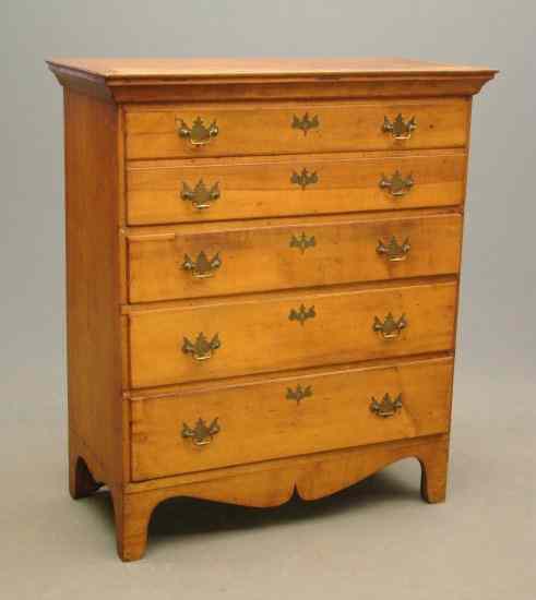 Appraisal: th c maple drawer semi-high chest '' W '' D