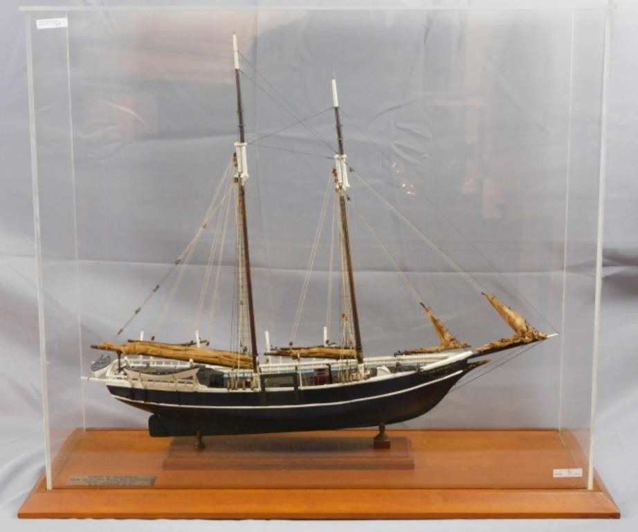 Appraisal: CASED SHIP MODEL OF THE WHALESHIP JOHN R MANTA early