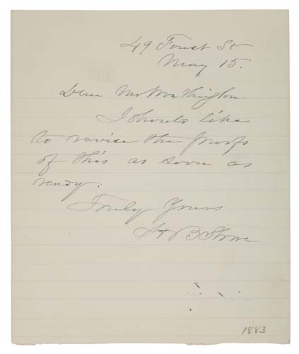 Appraisal: STOWE HARRIET BEECHER Autograph Letter Signed H B Stowe to