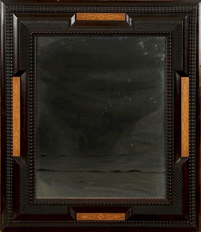 Appraisal: DUTCH STYLE MIRROR CARVED FRAME MARQUETRY C A Dutch style