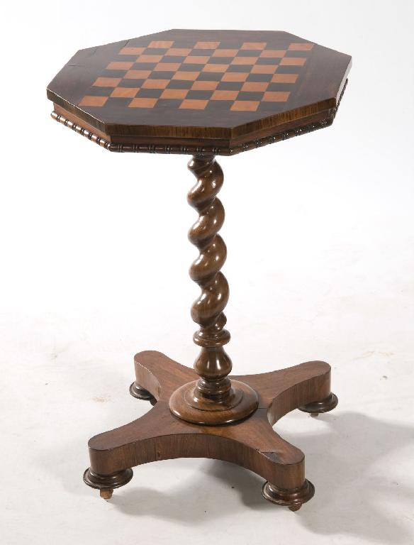 Appraisal: th CENTURY INLAID ROSEWOOD OCCASIONAL TABLE the octagonal top inlaid