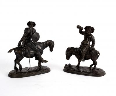 Appraisal: Two spelter figures of Don Quixote and Sancho Panza circa